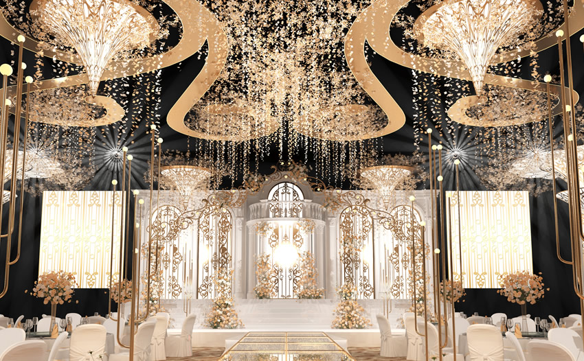 北泉镇花木兰喜事汇金色大厅效果展示